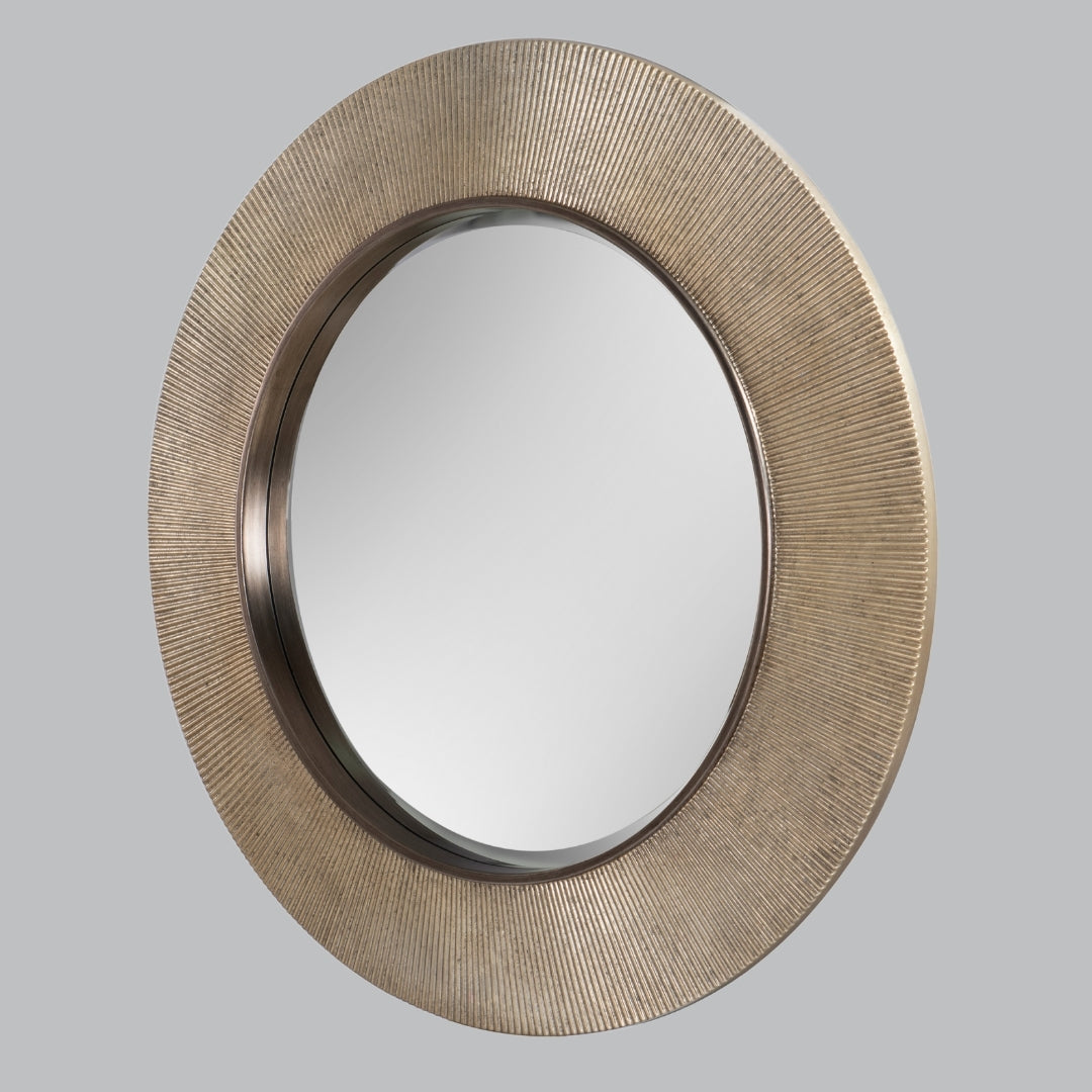 Jade Distressed Gold Leaf Round Wall Mirror
