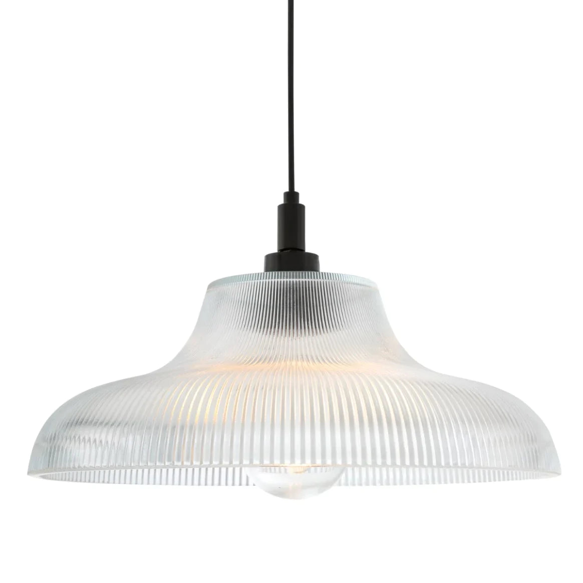 Mullan Lighting Aquarius Prismatic Glass Pendant Light IP65 Powder-coated Matte Black