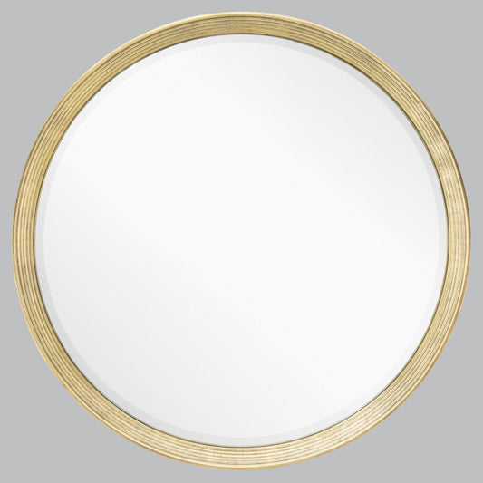 Flare Distressed Gold Leaf Round Wall Mirror