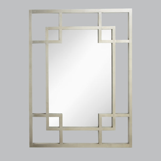 Designer Lighting Store Galen Silver Leaf Rectangle Wall Mirror