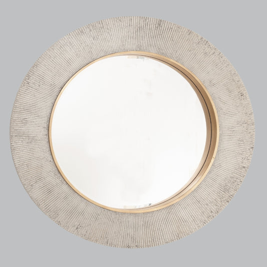 Jade Champagne Silver Round Wall Mirror