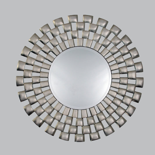 Luca Round Silver Leaf Mirror