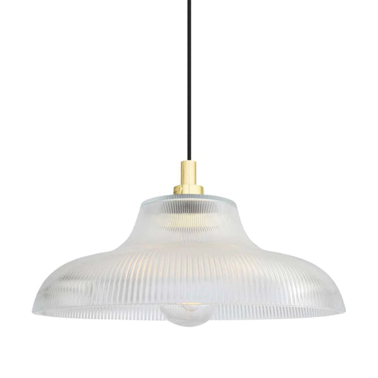Mullan Lighting Aquarius Prismatic Glass Pendant Light IP65 Polished Brass