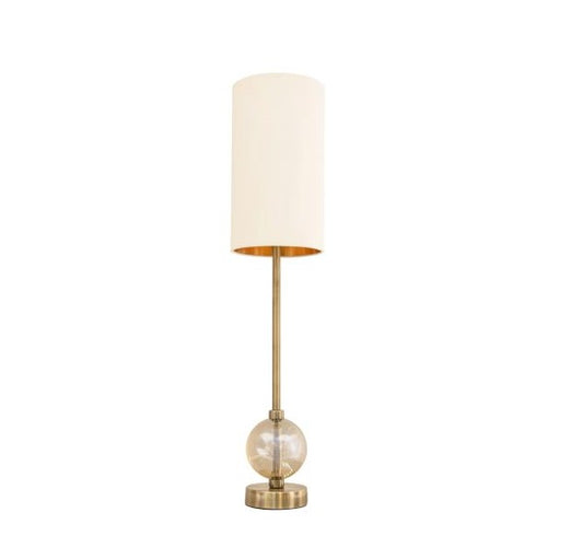 Mistral Antique Brass & Cognac Crystal Table Lamp
